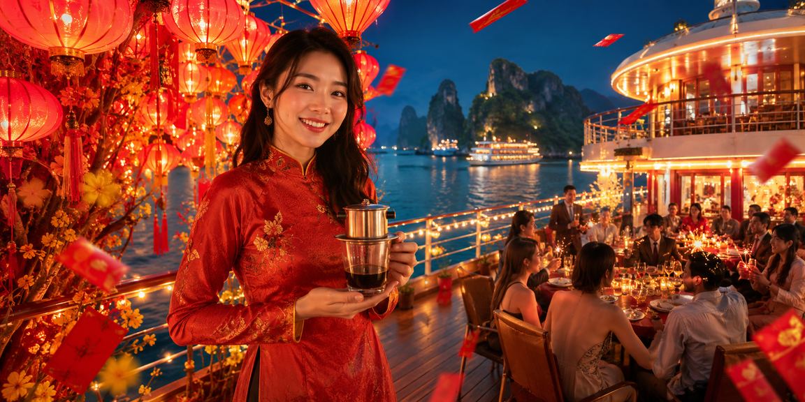 Người dùng xem dữ liệu thể thao và phân tích kèo tại vịnh Hạ Long với cà phê sáng