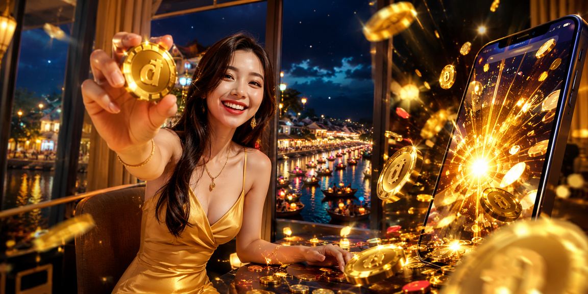 Người dùng trải nghiệm cá cược trên di động tại lễ hội đèn lồng Hội An